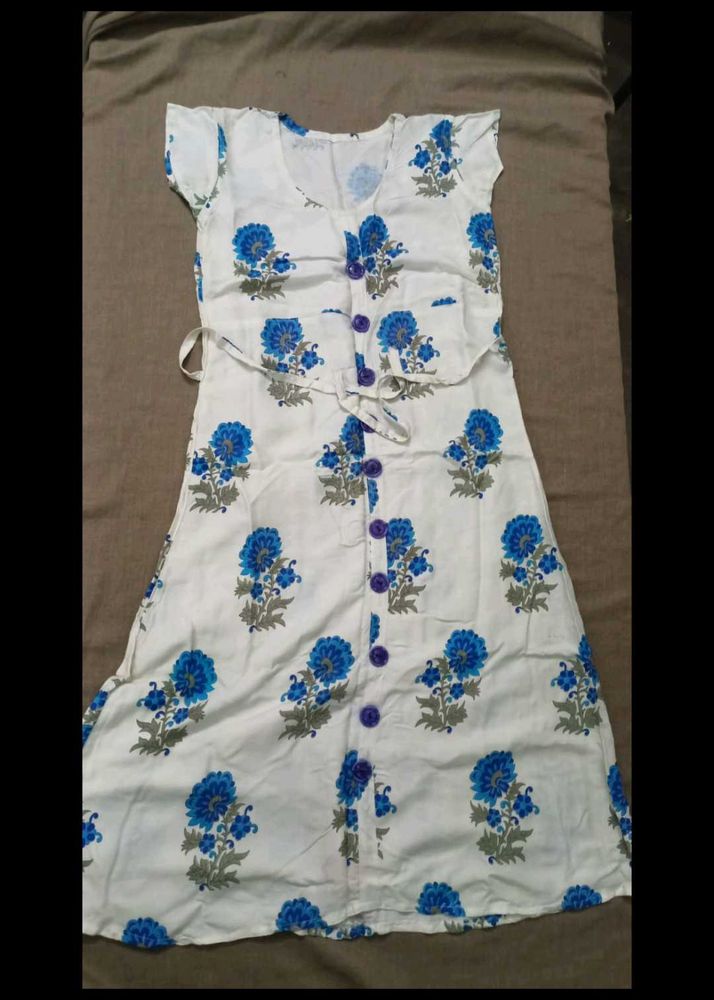 Blue Floral Print Kurta 🩵