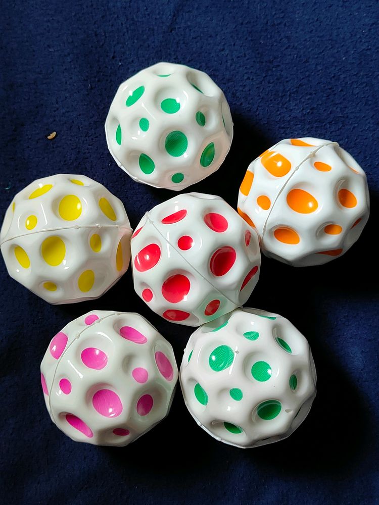5 Combo Pack Of Moon 🌝 Bouncy Ball Lightweight