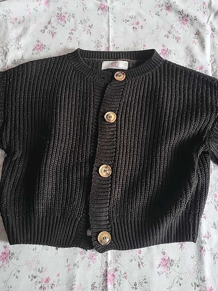 Chic Black Knit Cardigan