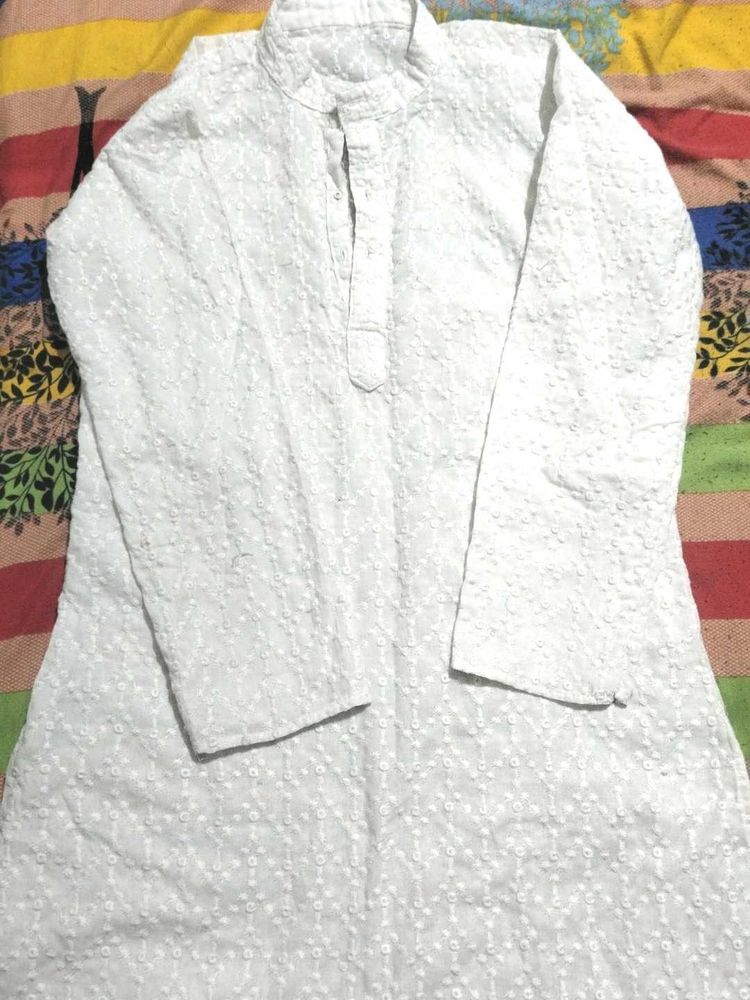White Chikankari Kurta