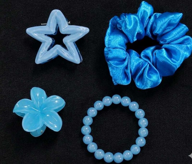 Cute Blue Hair Accessories Set