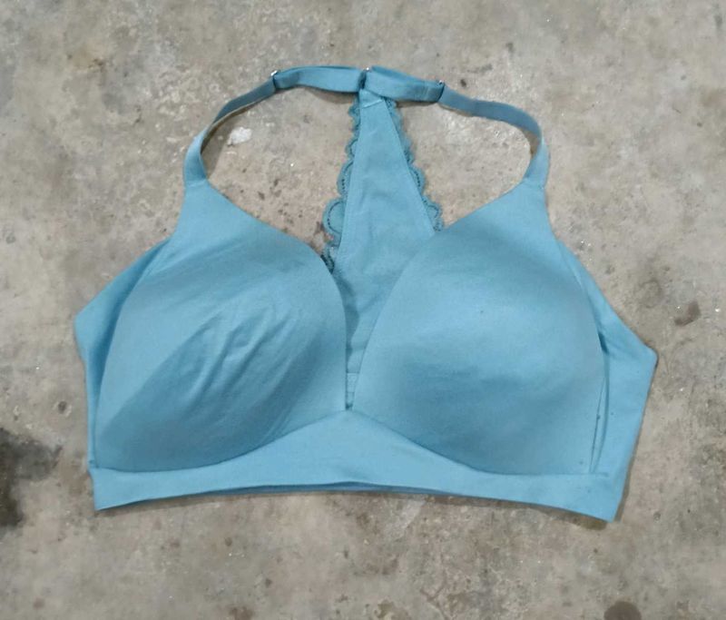Stylish Blue Racerback Bra