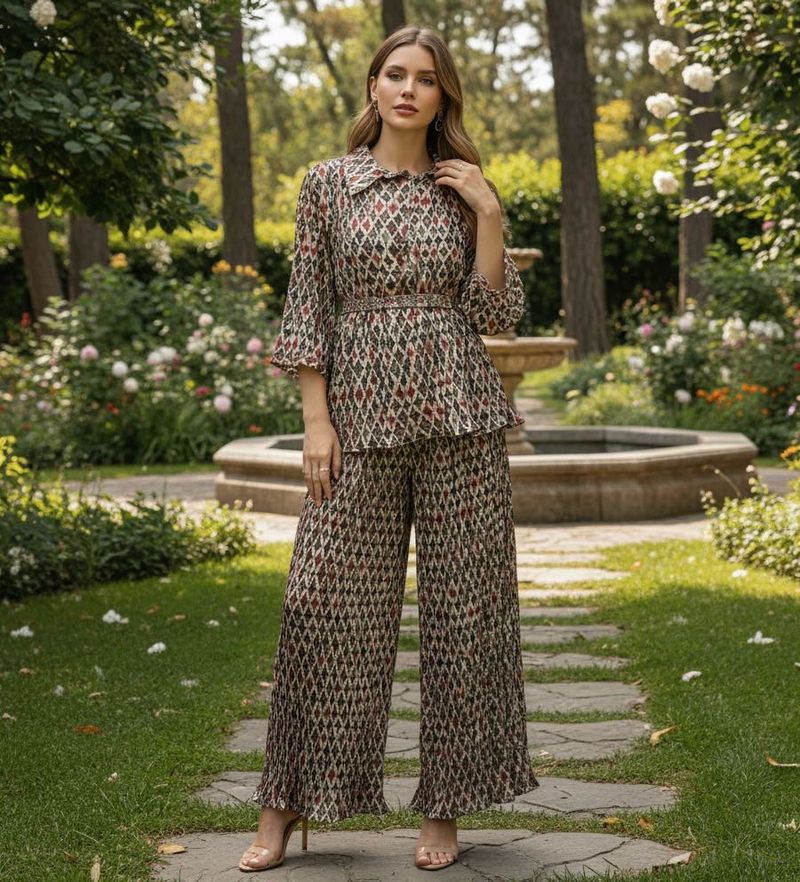 Sequin Detail Festive Co-Ord Set With Belt