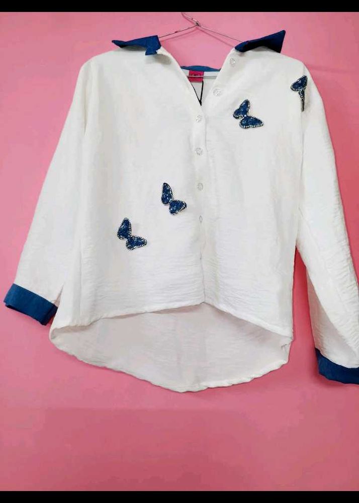 Classic White Collared Top