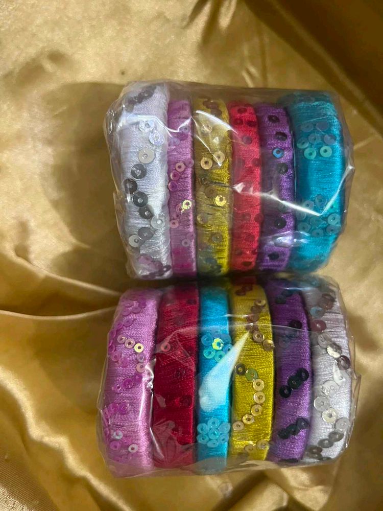 Set of Colorful Sequined Bangles