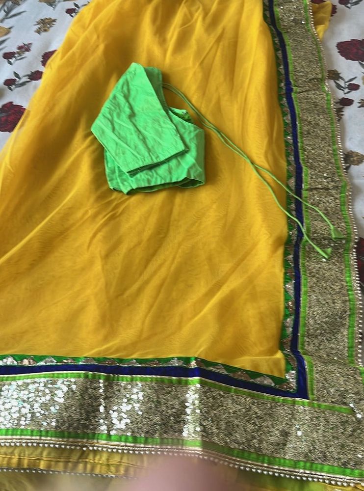 Vibrant Yellow Saree with Sequins