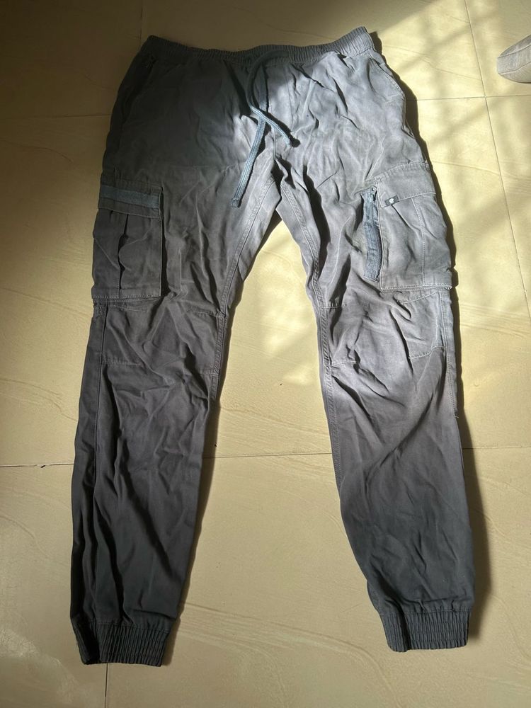 Men's Grey Cargo Jogger Pants