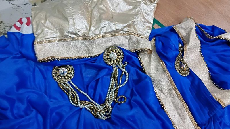 ready to where   Royal Blue Saree with Embellished