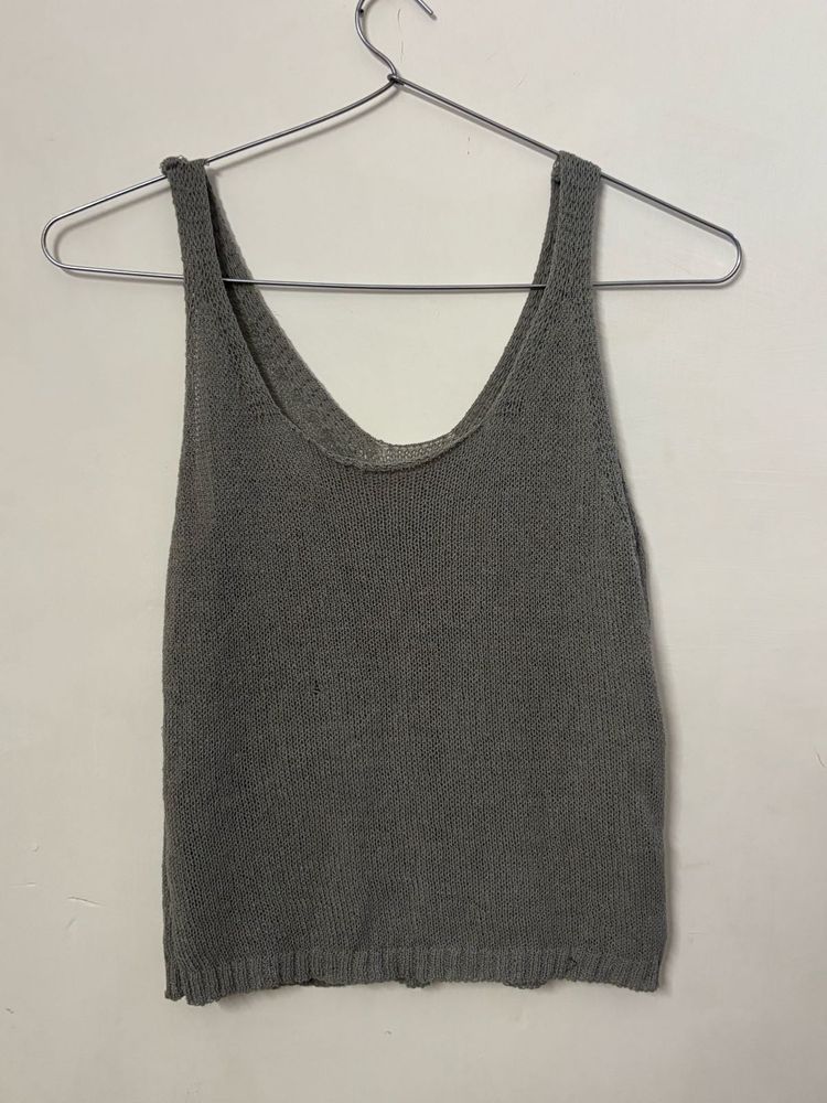 Grey Knit Tank Top