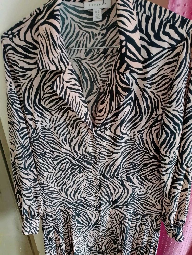 Topshop Zebra Print Mexi Dress