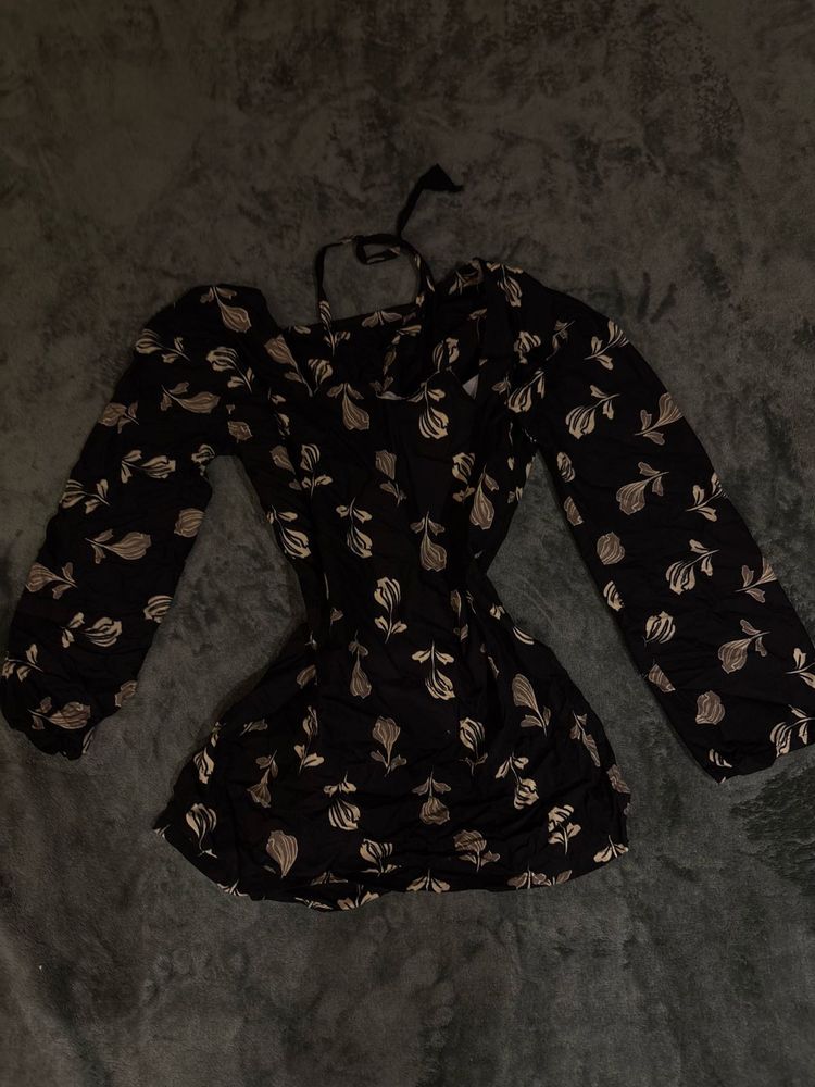 Adjustable Black Floral Kurti 🖤✨