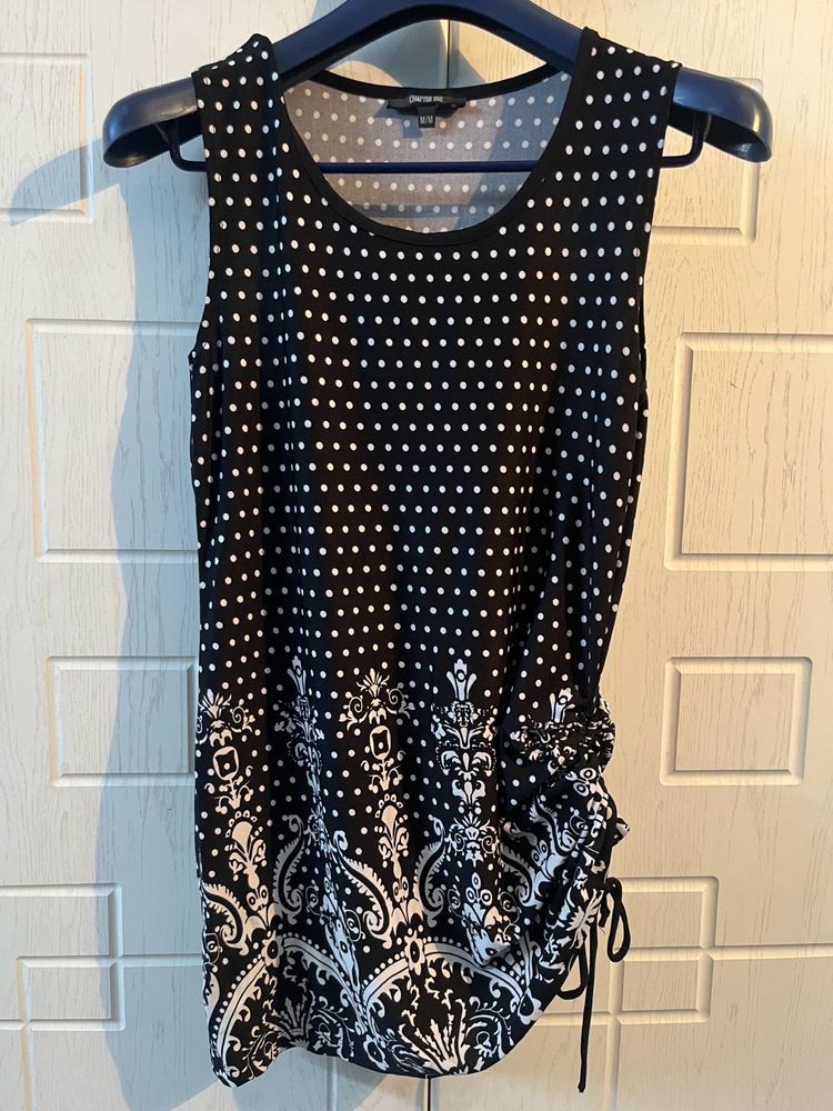 Chic Polka Dot &amp; Floral Print Sleeveless Top