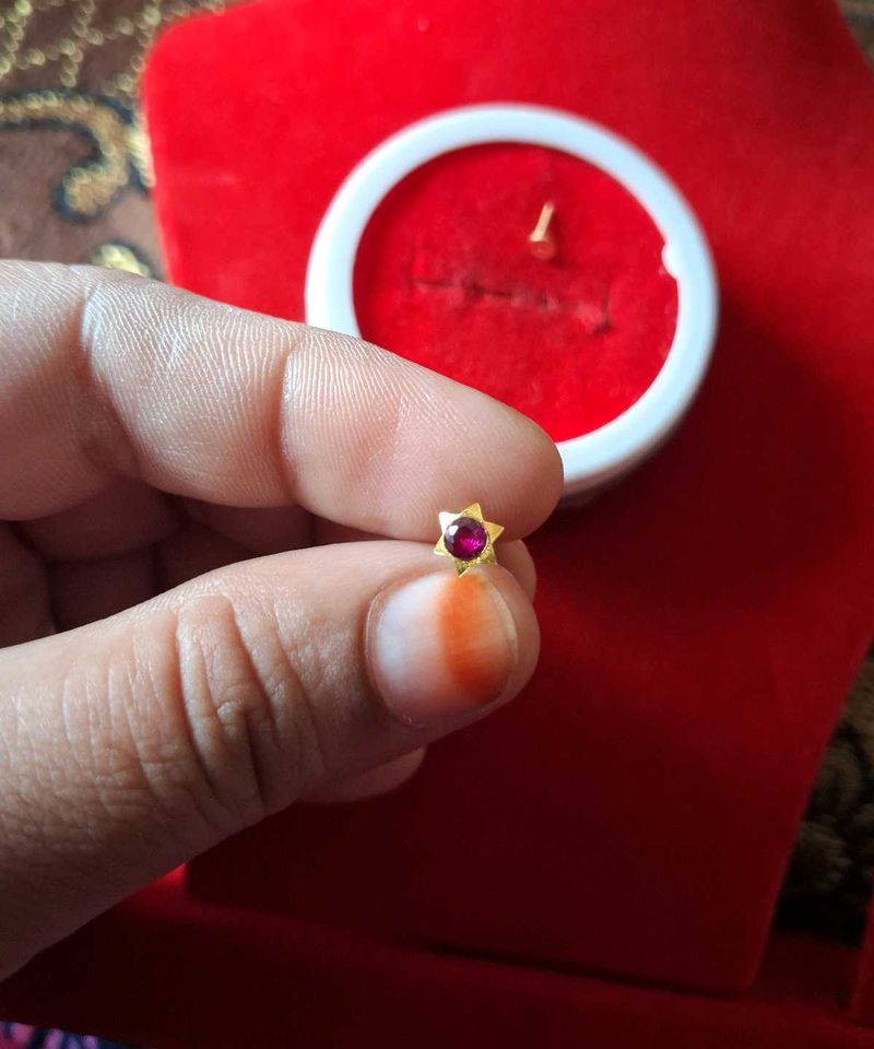 Star Nose Pin with Ruby