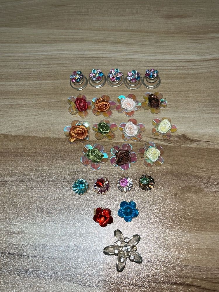 Sparkling Flower Hair Pins Set