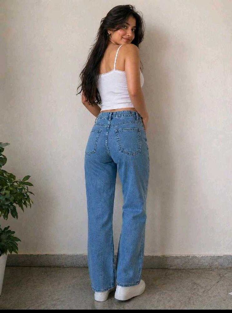 Classic Blue Wash Straight Leg Jeans
