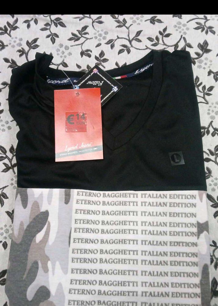 Men's Black V-Neck T-Shirt