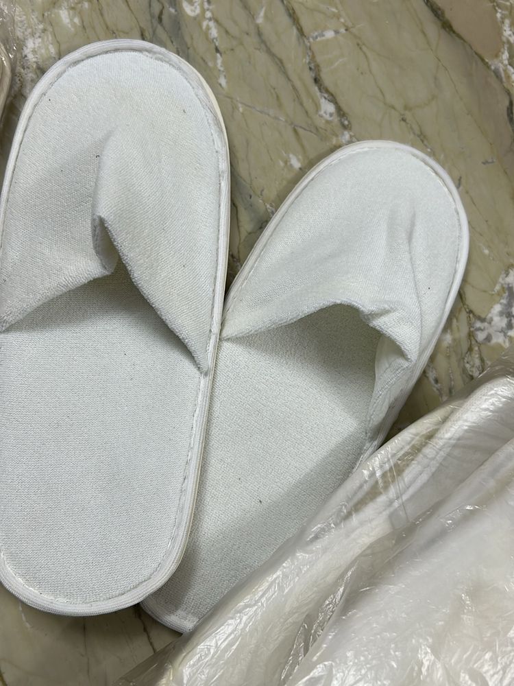 White Terry Cloth Slippers