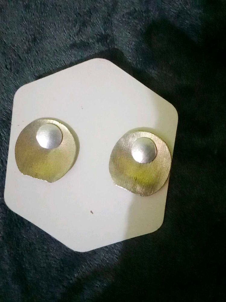 Unique Abstract Gold &amp; Silver Earrings