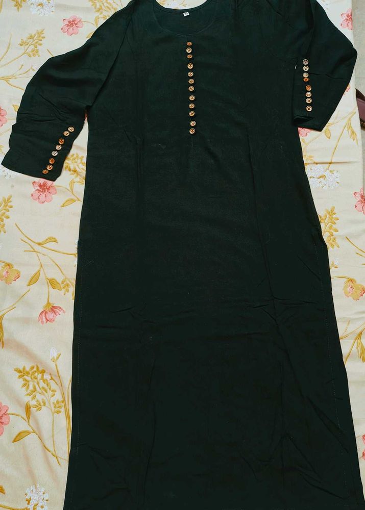 Elegant Black 🖤 Button Detail Kurta