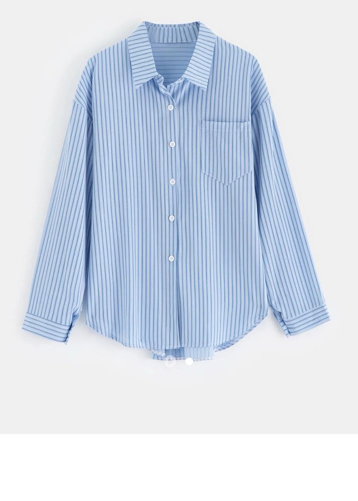 Striped Blue Button-Down Shirt