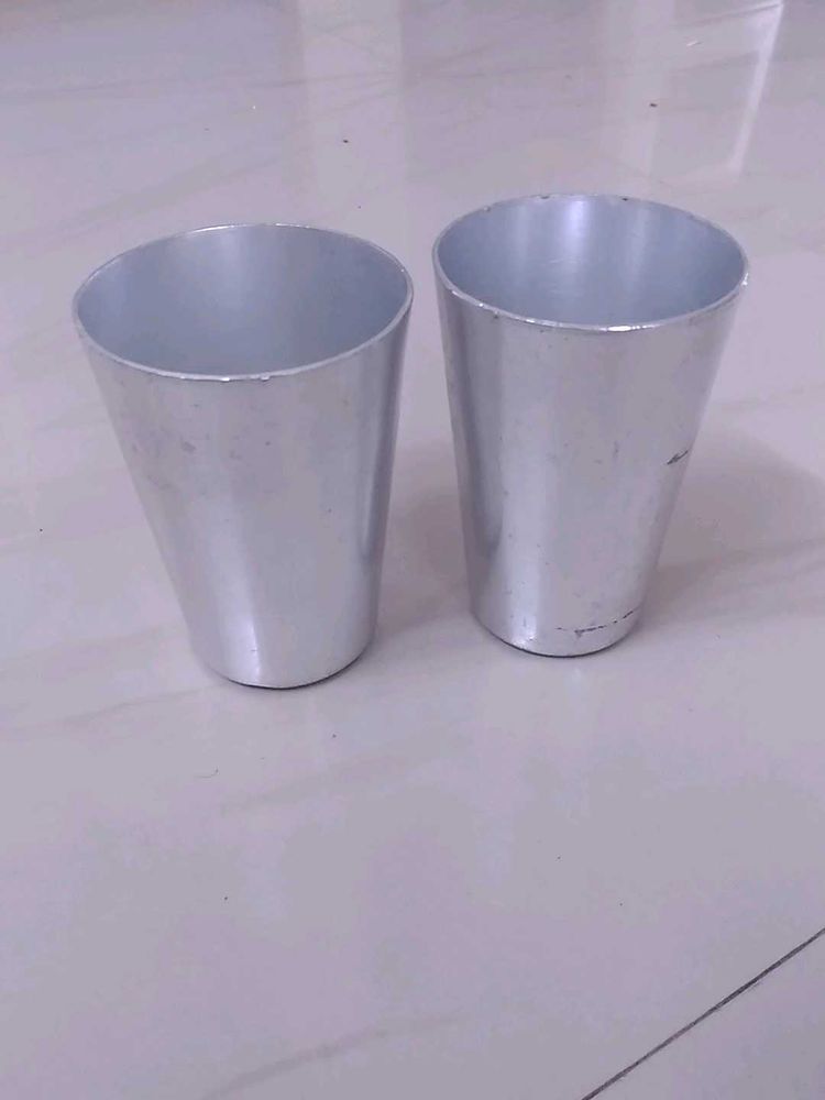 Set of 2 Aluminum Tumblersgerman silver
