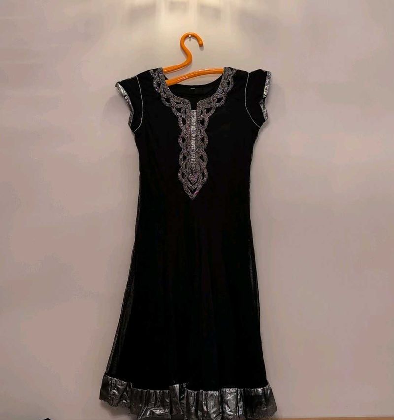 Sparkly Elegant Black Ethnic anarkali set