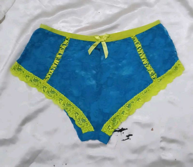 Blue Lace Briefs with Yellow 💛