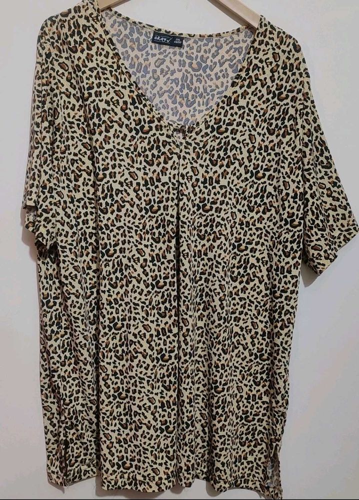Brown Multi Printed Top For 46 Bust