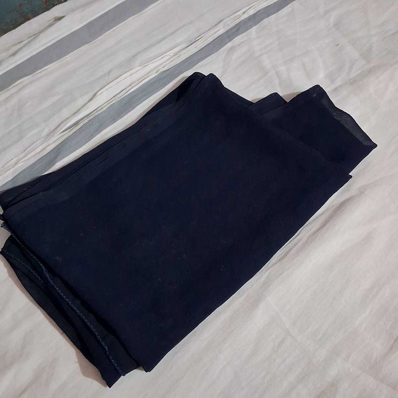 Navy Blue Chiffon Scarf