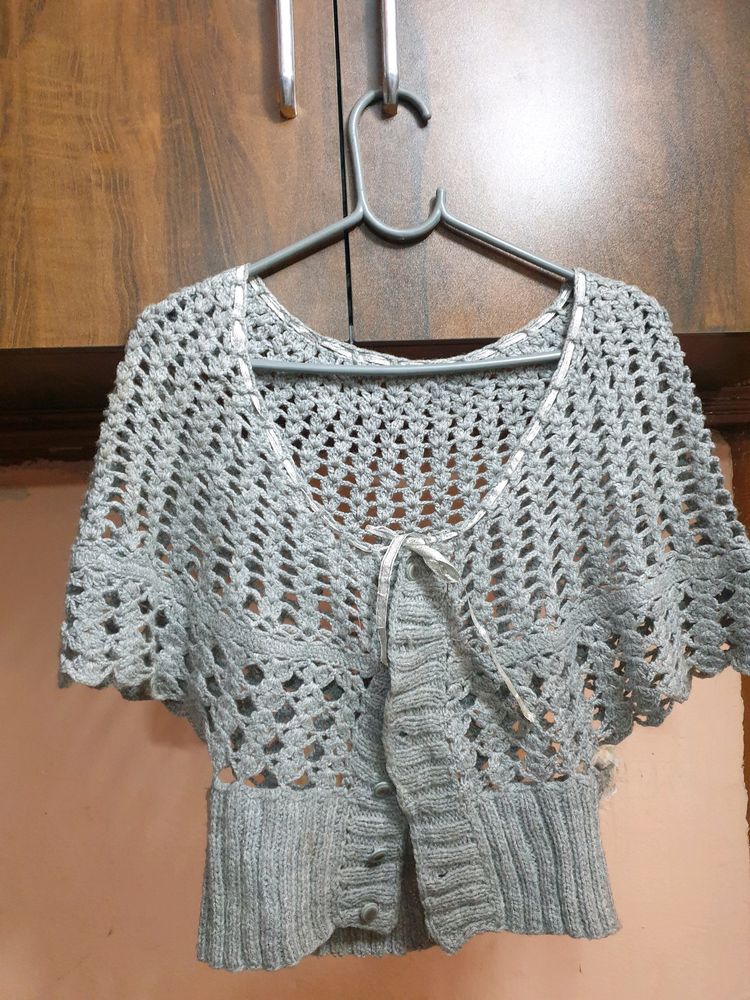 Woolen Grey Jacket Women