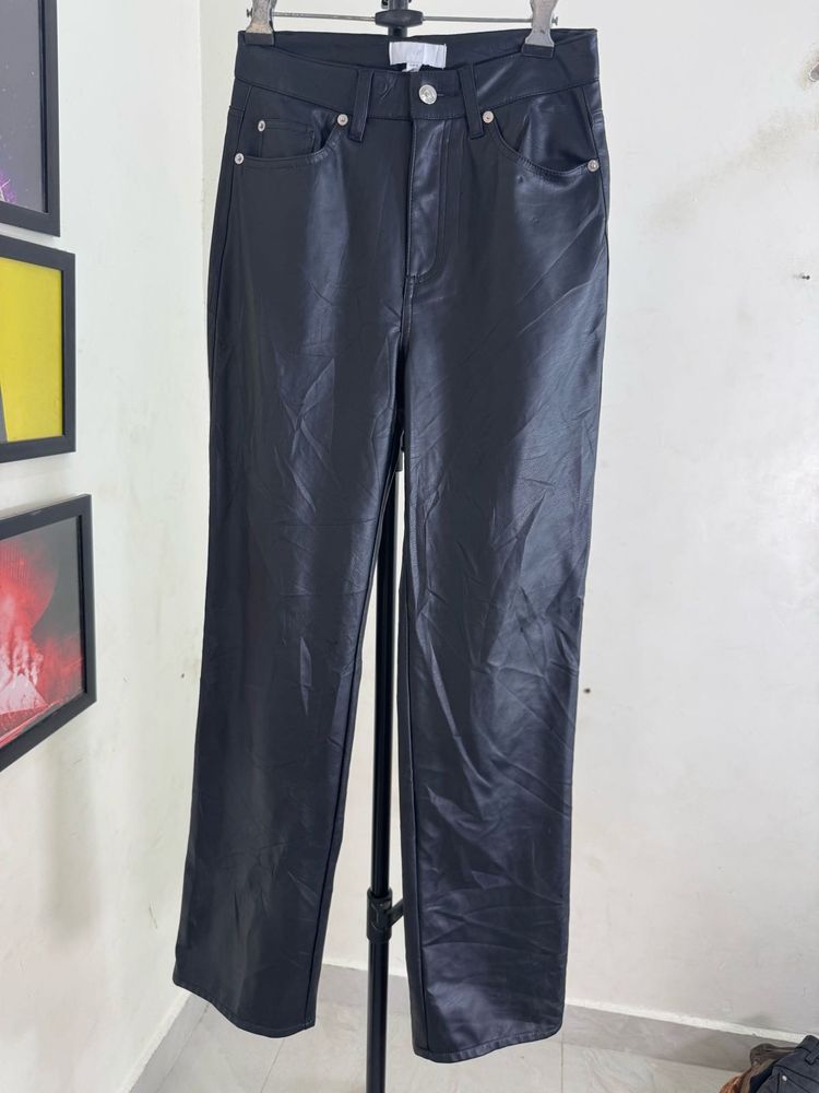 Black Faux Leather Pants