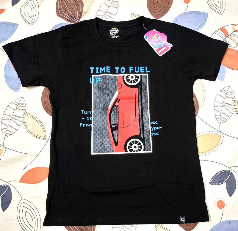 🎽Men's Black "Time to Fuel Up" Graphic T-Shirt