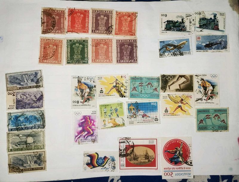 30 vintage Indian assorted Stamps
