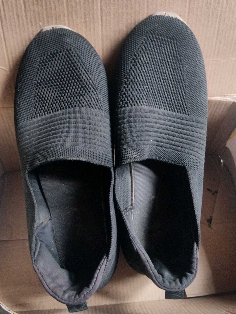 Used Black Slip-On Shoes
