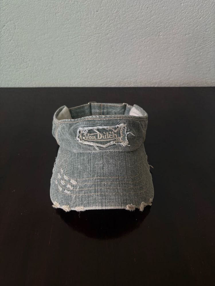 Y2K Von Dutch Denim Visor Hat