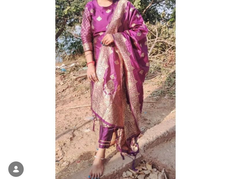 Beautiful Purple Kurta Set with Dupatta