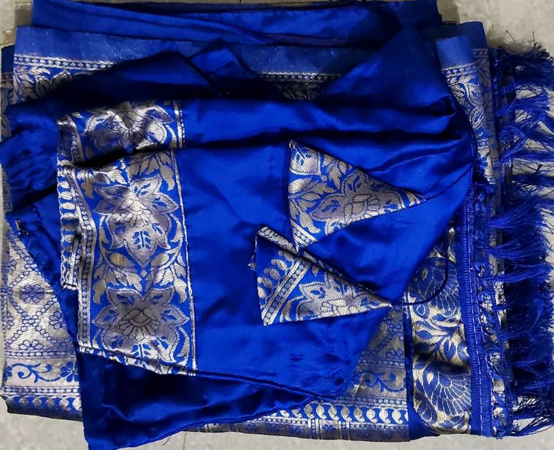 Royal Blue Silk Saree &amp; pink mix sare