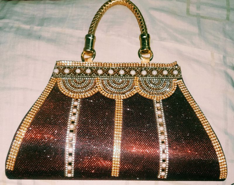 Maroon Party Wear Hand Bag