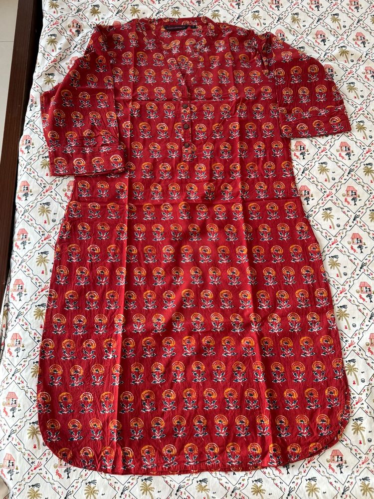 Rust Maroon ethnic kurti