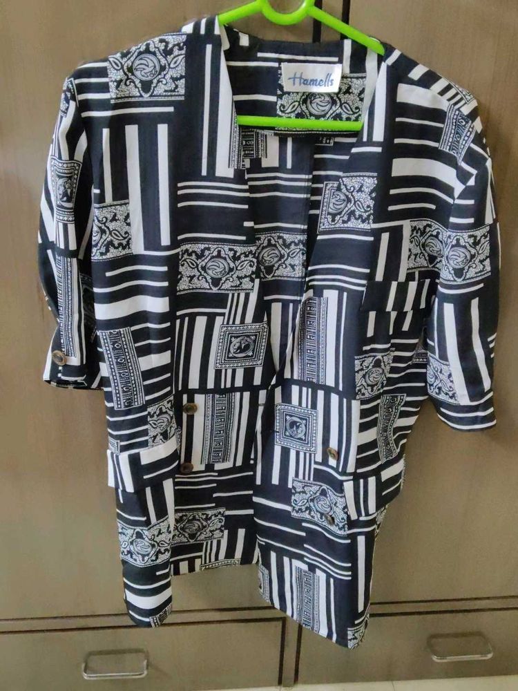 Stylish Geometric Print Kimono Jacket