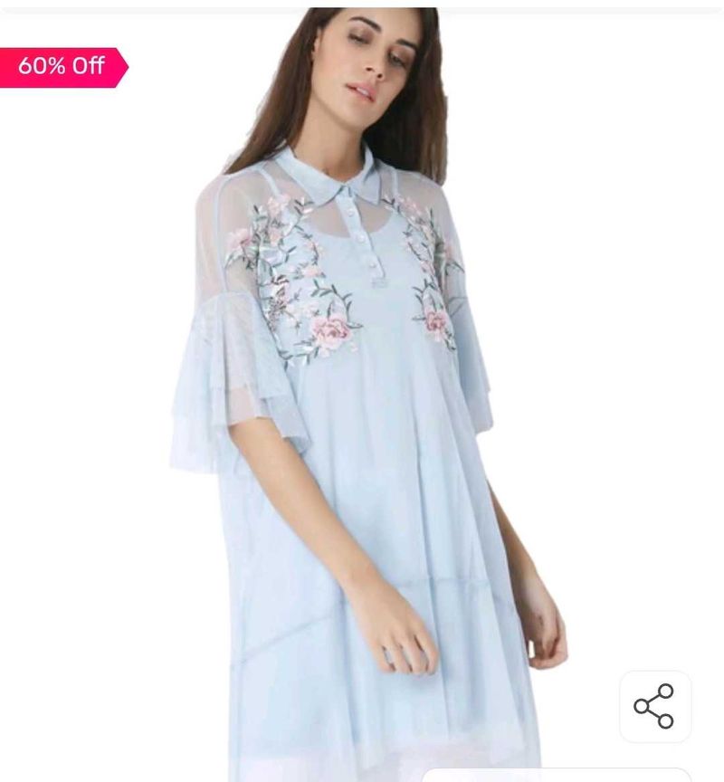 Vero ModaVero Moda Sterling Blue Embroidered Tunic