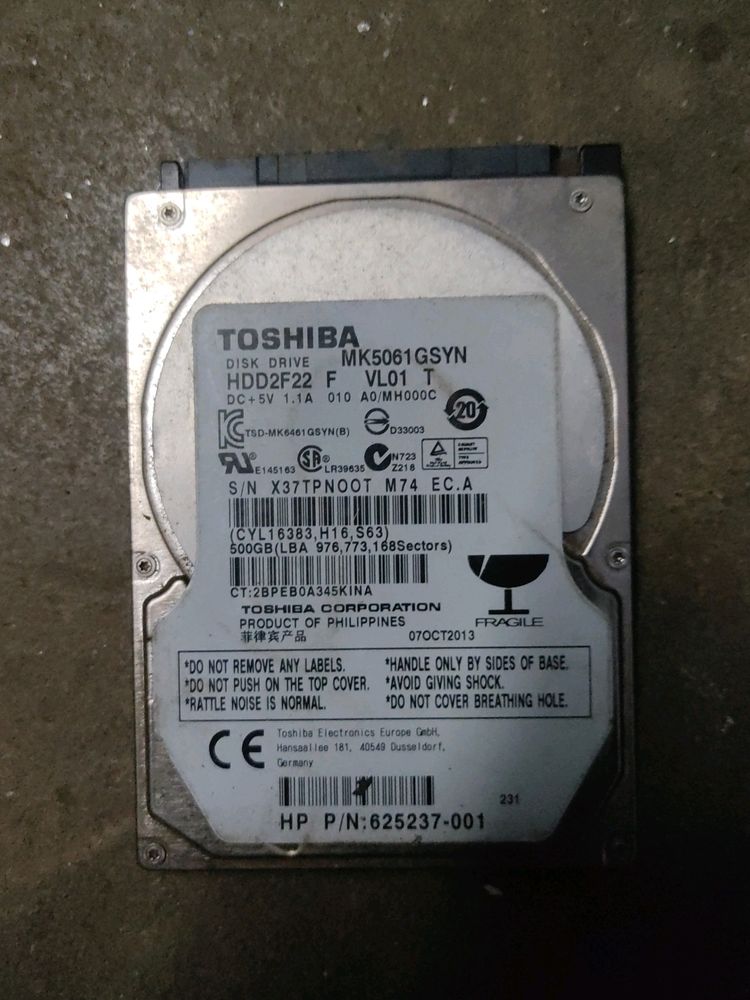 Toshiba 500gb Hdd
