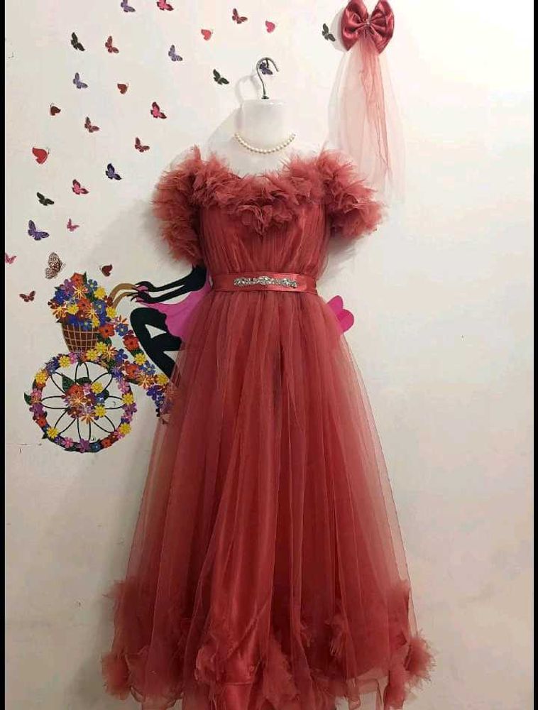 Beautiful Red Tulle Gown