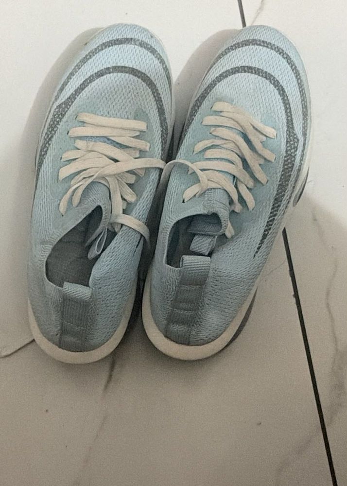 Light Blue Lace-Up Sneakers