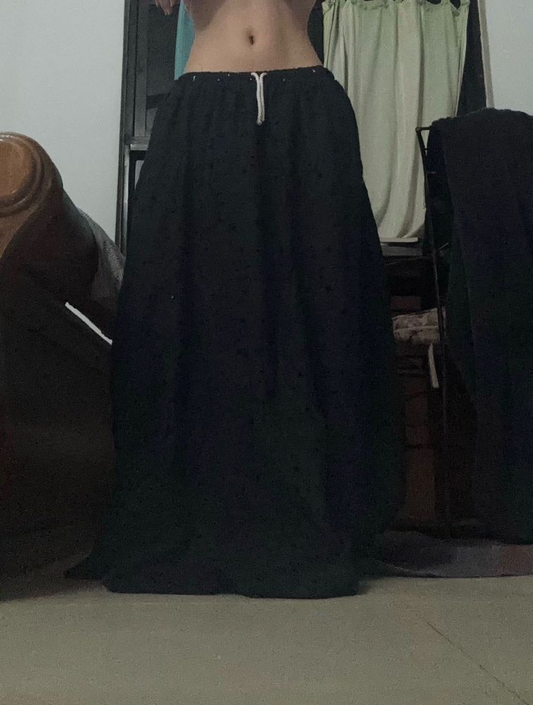 Elegant Black Ethnic Skirt
