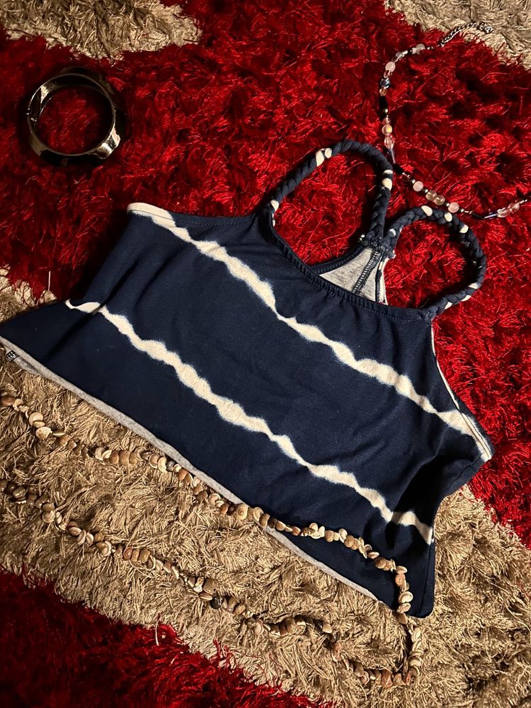 Tie die beach crop top
