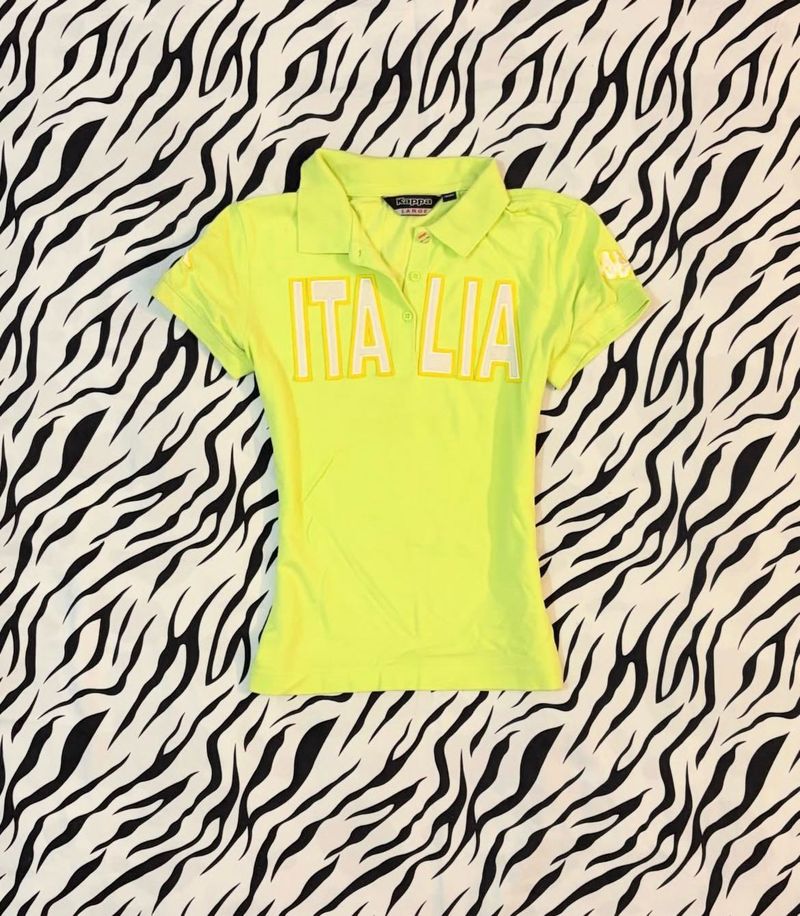 Bright Yellow Kappa 'ITALIA' Polo Shirt