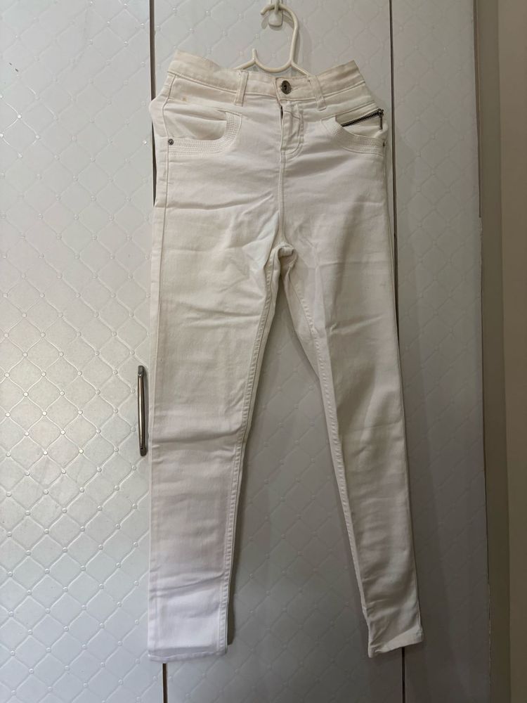Cream White Skinny Fit Jeans