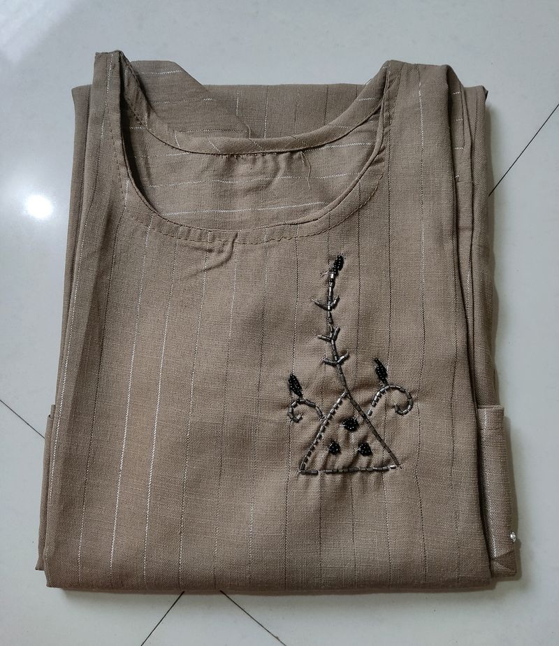 🆕Chikoo Brown Colour Kurti..🤎