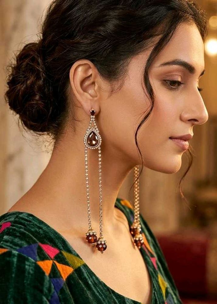 Elegant Crystal Drop Earrings + neckless